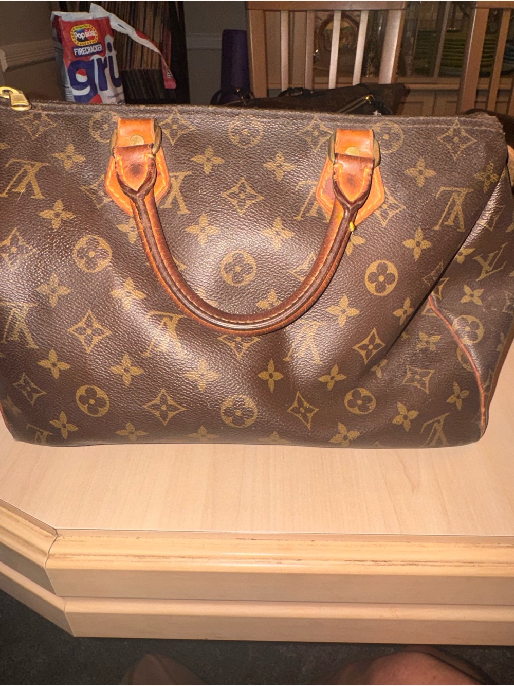 Vintage Louis Vuitton Speedy 35 Clutch in Brown and Tan - Picture 2 of 5